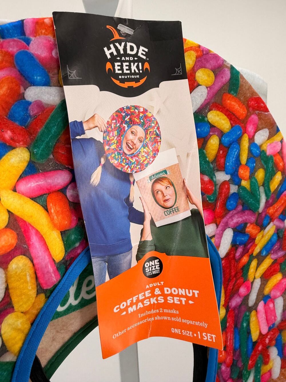Hyde & Eek Adult Coffee & Donut Halloween Costume Masks Set One Size NWT